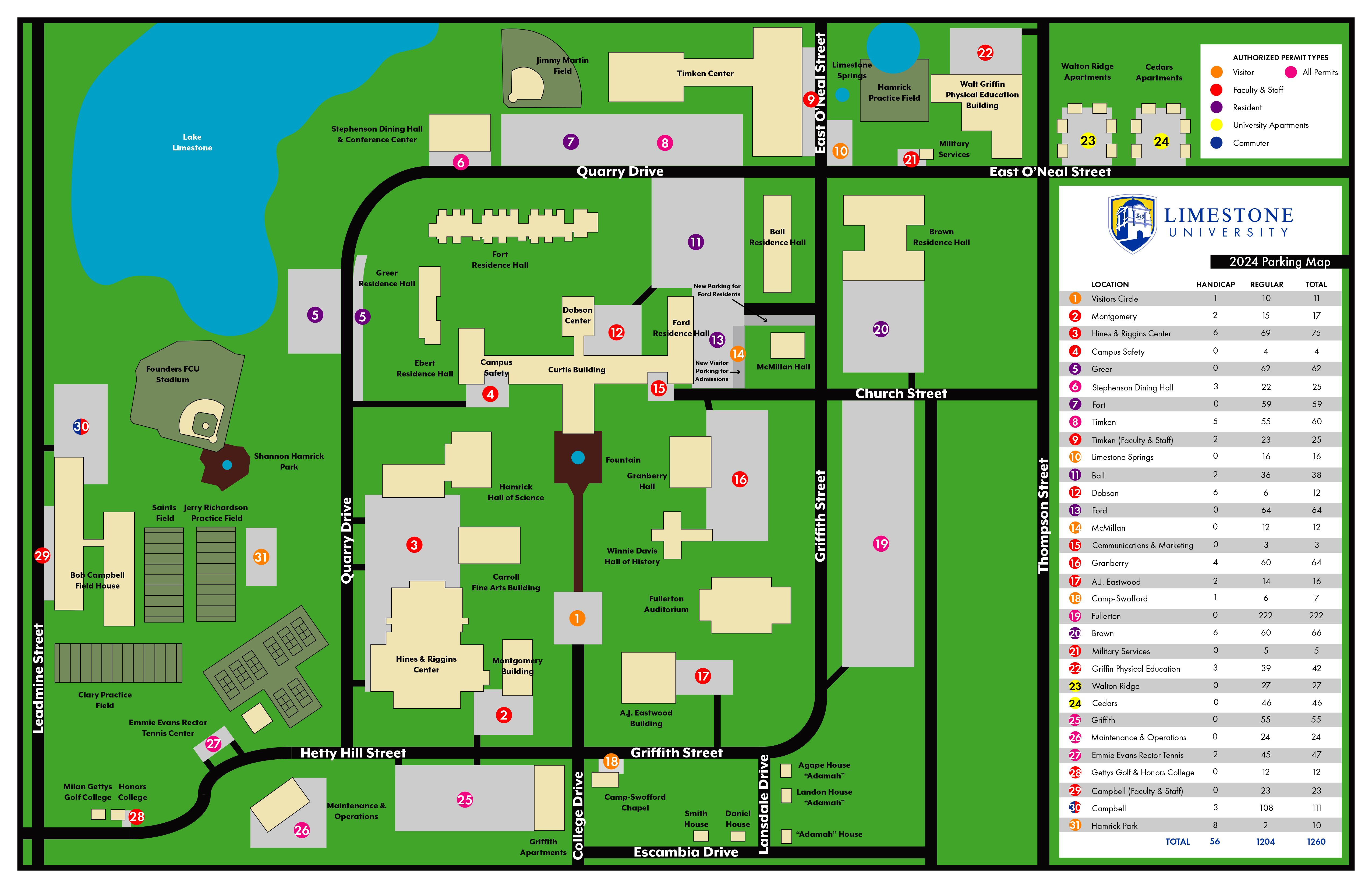 Main Campus Parking Map